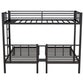 Twin over Twin & Twin Bunk Beds for 3, Twin XL over Twin & Twin Bunk Bed Metal Triple Bunk Bed, Black