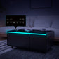 Modern Smart Coffee Table with Built-In Fridge, Bluetooth Speaker, Wireless Charging, and Touch Control Panel, Black