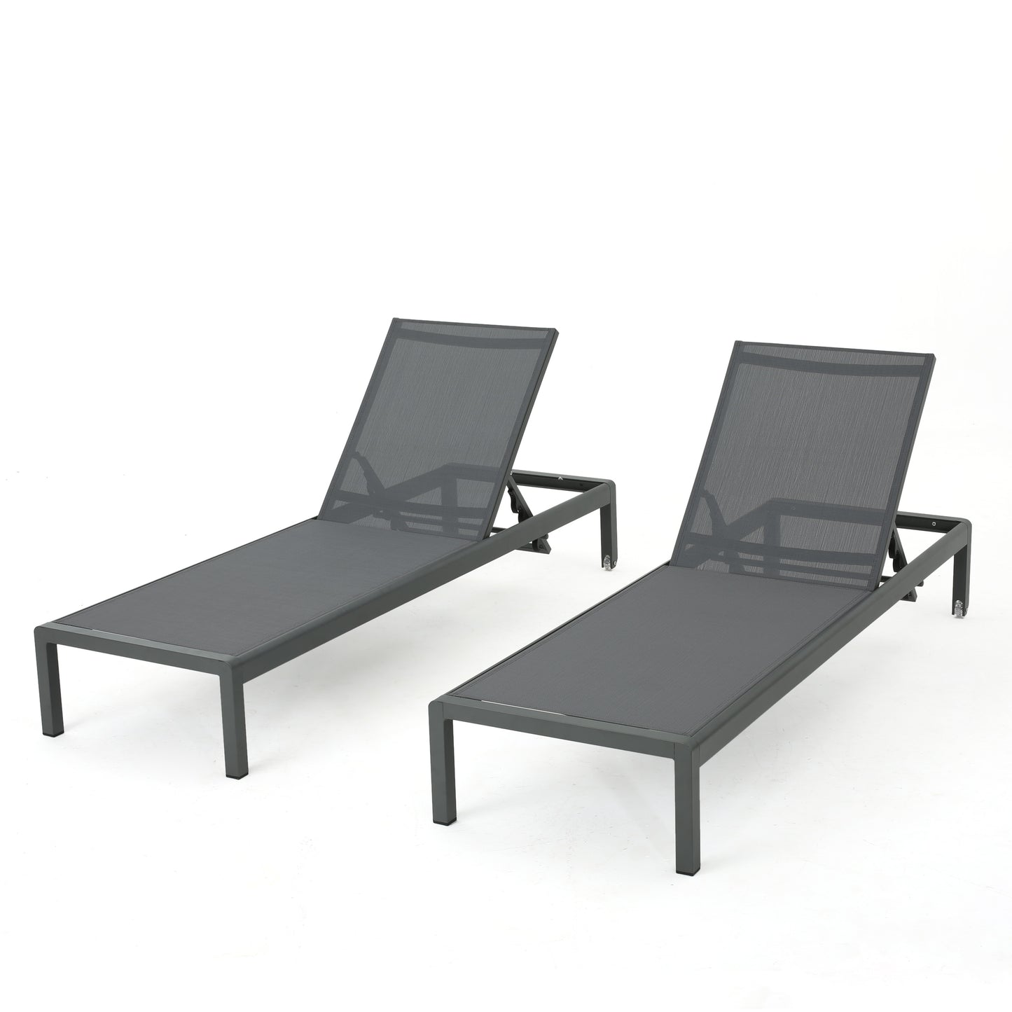 Chaise longue Cape Coral KD, juego de 2 en color gris, ideal para relajarse al aire libre