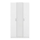 3 Door Wardrobe with Mirror, Armoire with Hanging Rod and 3 Fixed Shelves,White