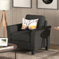 Living Room Armrest Single Sofa, Modern and Comfortable Design in Black Finish