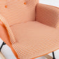 35.5 inch Rocking Chair Soft Houndstooth Fabric Leather Fabric Rocking Chair for Nursery (orange)