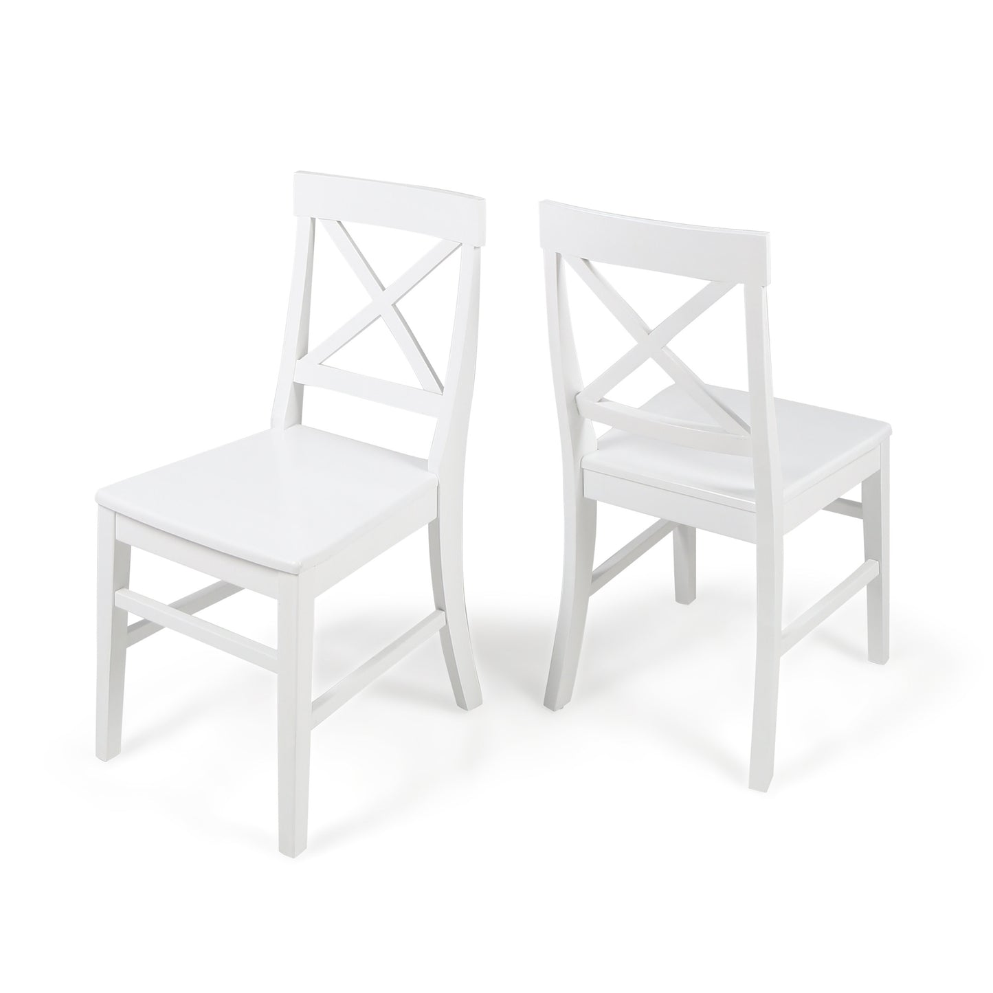 Juego de 2 sillas de comedor de madera de acacia Roshan Farmhouse en color blanco