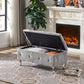 Storage Bench Flip Top Entryway Bench Seat with Safety Hinge Storage Chest with Padded Seat Gray Velvet