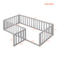 Twin Size Wood Daybed Frame with Fence Gray(OLD SKU :WF289661AAE)