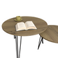 27.56'' Round Nesting Coffee Table Set of 2, Circular Nesting End Table Set  Sturdy Metal Base for Living Room, bedroom, Brown