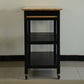 Kitchen Island & Kitchen Cart Mobile Kitchen Island with Two Lockable Wheels Rubber Wood Top