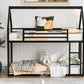 Twin over Twin House Bunk Bed with Built-in Ladder,Black