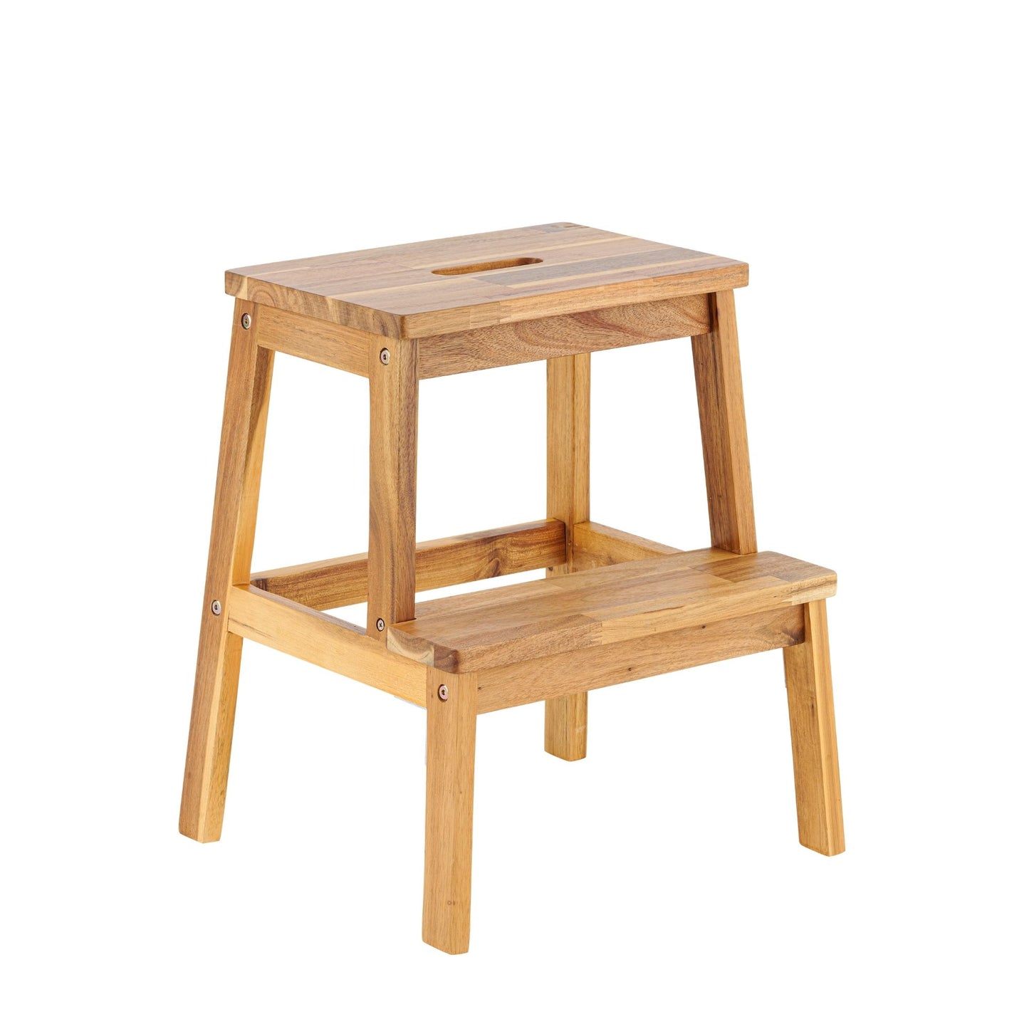 Acacia Wood Two-Step Stool, Small Rectangle Design for Functional Use