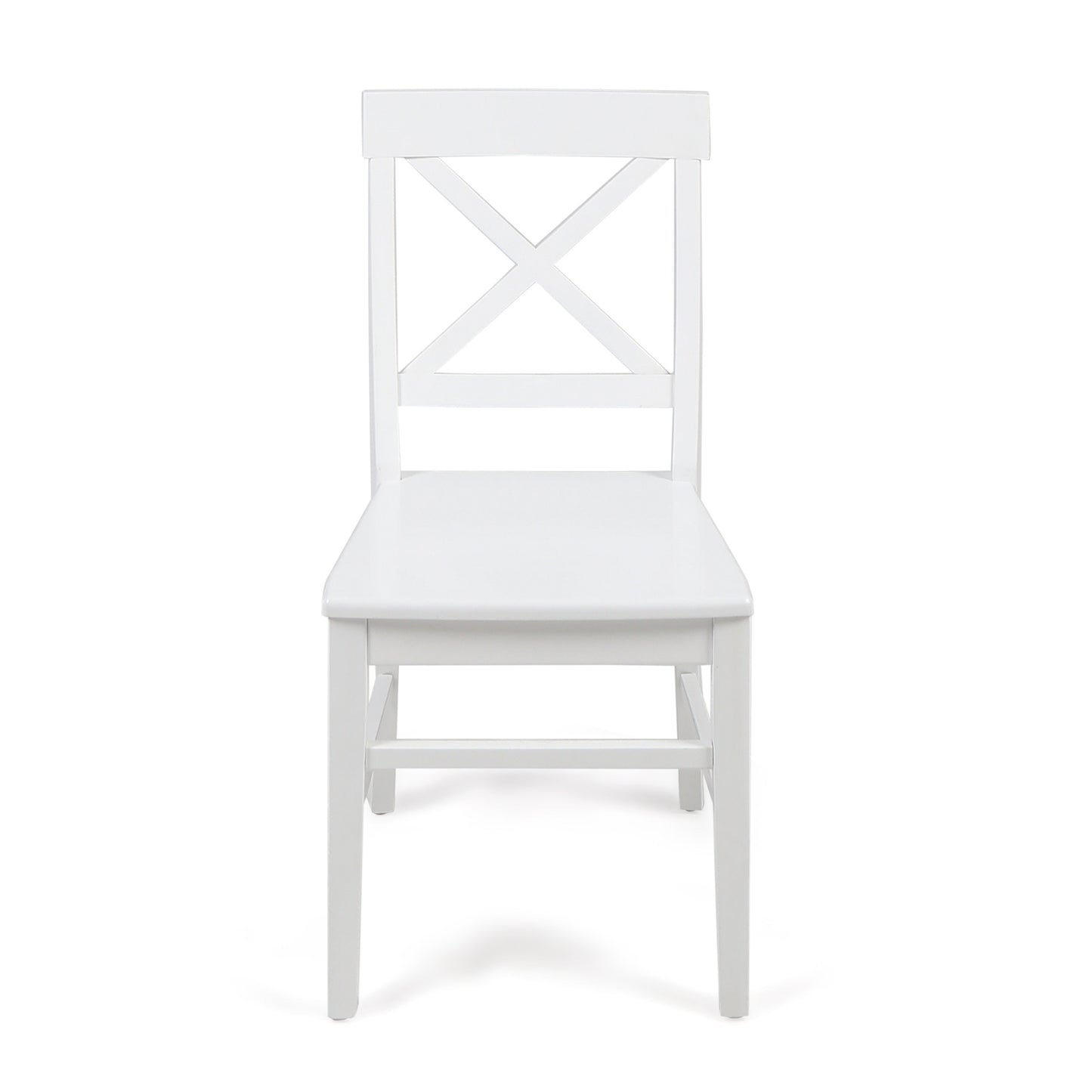 Roshan Farmhouse Acacia Wood Dining Chairs, Set of 2 in White