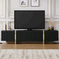 Luxury Fluted TV Stand for TVs Up to 80'', Modern Entertainment Center with Storage Cabinets & Drawers Black