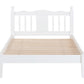 Twin Bed with Column-Decoration Headboard, with Bed Slats,White