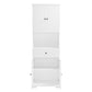 Tall Bathroom Cabinet with Four Doors, Large Storage Space Open Shelve, Upper Storage Cabinet, Whit