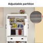 Kitchen Pantry Storage Cabinet with 4 Doors(2Doors with Racks)1 Drawer 2 Adjustable Shelves Freestanding Cupboard