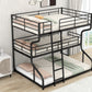 Full XL over Twin XL over Queen Size Triple Bunk Bed with Long and Short Ladder,Black