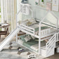 Twin over Twin House Bunk Bed with Convertible Slide,Storage Staircase,White