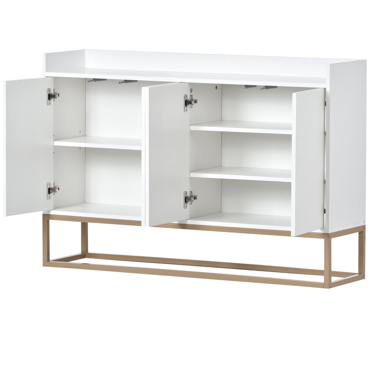 TREXM Modern Sideboard Buffet Cabinet with Large Storage Space, Elegant Design for Dining Rooms and Entryways, White