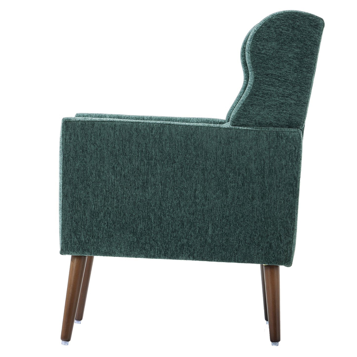 Modern Accent Chair Upholstered Foam Filled Living Room Chairs Comfy Reading Chair Mid Century Modern Chair  (Blackish Green)