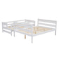 Wood Twin over Full Bunk Bed with Ladder White