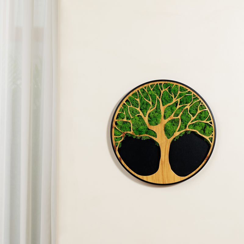 Life Tree Moss Metal Wall Art