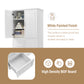 Tall and Wide Storage Cabinet with Doors, Three Drawers for Bathrooms and Offices, White Finish