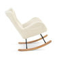 Rocking Chair - with rubber leg and cashmere fabric suitable for living room and bedroom