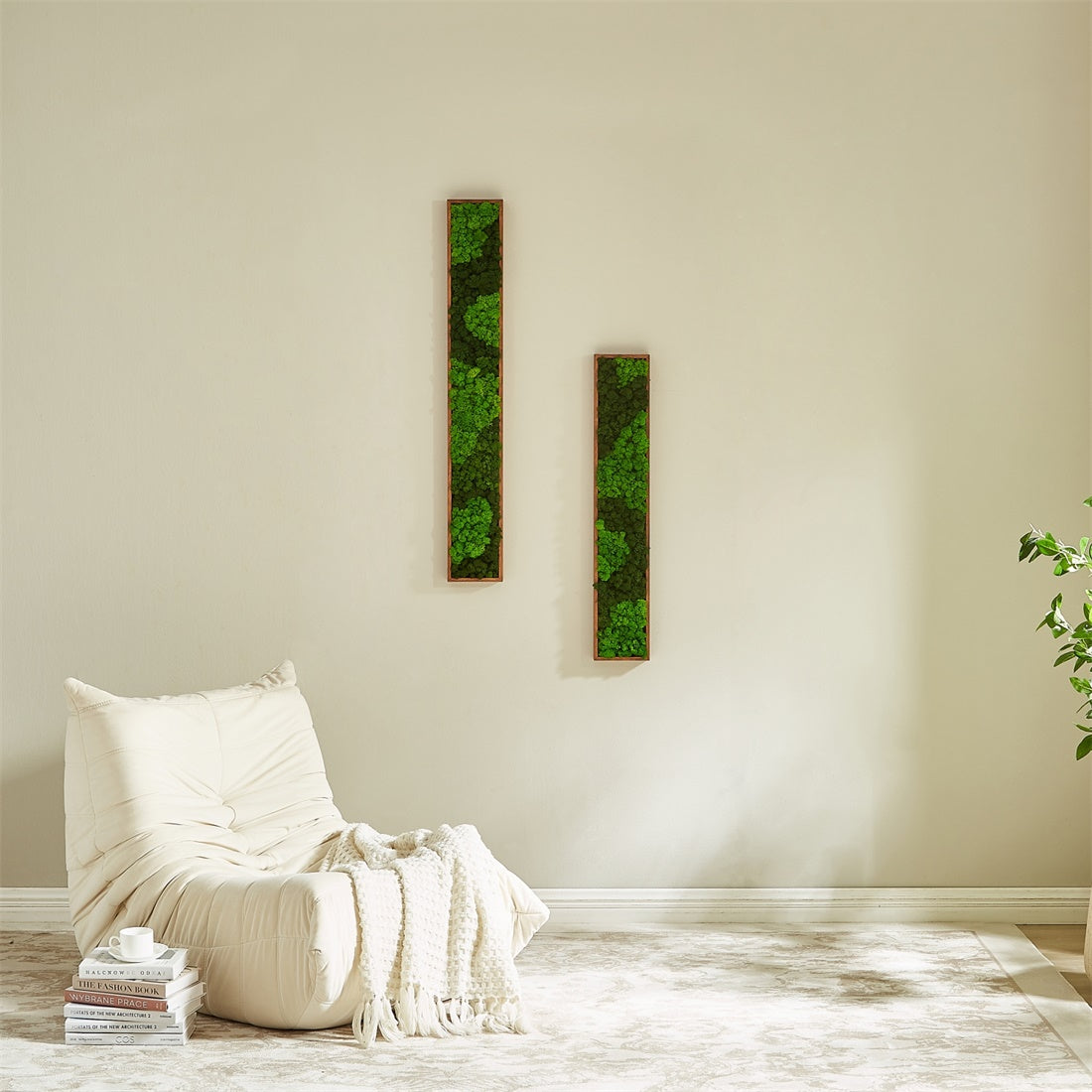 Rectangular Mixed Moss Wall Art, only the Medium