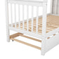 Twin over Twin Bunk Bed with Trundle and Storage  White