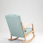 Rocking Chair Upholstered Fabric Rocking Armchair Indoor with High Backrest Glider Chairs and Lumbar Pillow for Living Room