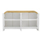 U-STYLE Four-Door Curved Corner Cabinet with Wavy Door Panels, Adjustable Shelves, and Modern White Finish