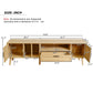 Vine TV Stand with 2 Cabinets and 2 Open Shelves, Solid Wood Legs for TVs Under 80 Inches