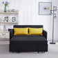 Twins Sofa Bed in Black Fabric, Stylish and Functional Convertible Design for Small Spaces