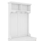 Hall Tree with Storage Shoe Bench for Entryway and Hallway, 4-in-1 Design Coat Racks with 4 Hooks for Living Room, White