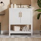 30-Inch White Bathroom Vanity with Ceramic Sink and Versatile Storage - Ideal for Small Bathrooms