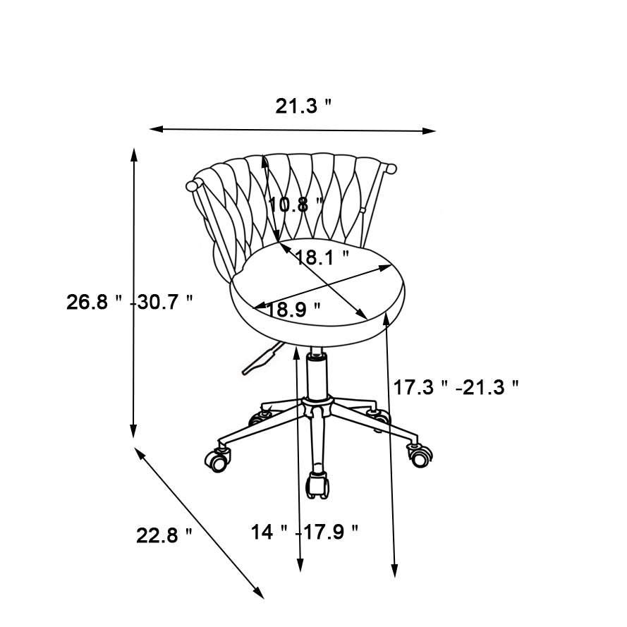 Office desks and chairs, with adjustable wheels and cushioned office desks and chairs that conform to ergonomics (black)