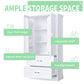 Tall Bathroom Storage Cabinet with Two Doors and Drawers, Adjustable Shelf, MDF Board, White Finish