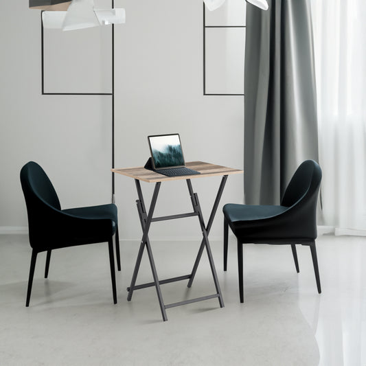 Rustic Folding Tray Table Brown Wood Finish