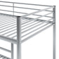 Twin over Twin Metal Bunk Bed, Low Bunk Bed with Ladder Silver