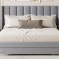 Full Size Storage Bed Velvet Upholstered Platform Bed with a Big Drawer - Gray