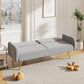 Gray Fabric Double Sofa with Split Backrest and Two Throw Pillows