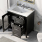 Bathroom Vanity with Sink, Bathroom Vanity Cabinet with Two Drawers and Door, Adjustable Shelf, Solid Wood and MDF, Black