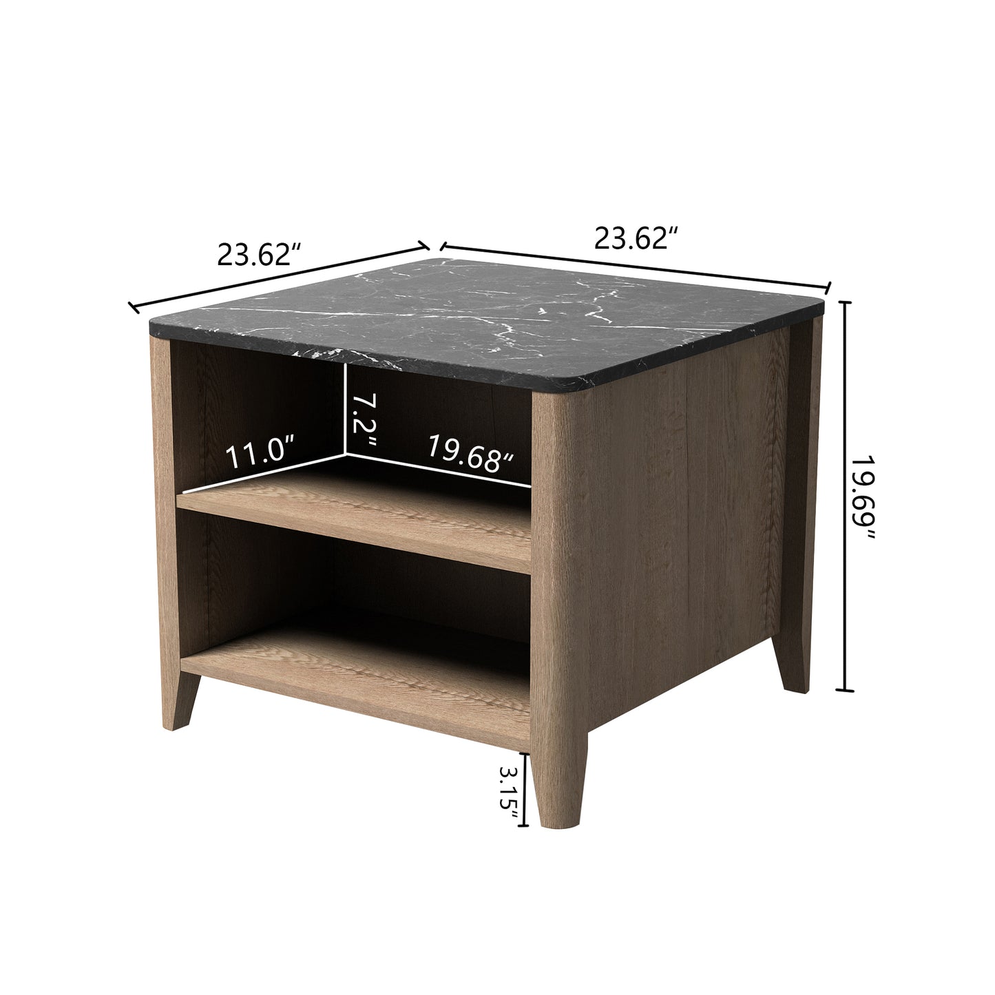 Tobacco Wood Grain Coffee Table Nightstand