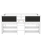 Twin Size Low Loft Bed with Two Movable Shelves and Ladder,with Decorative Guardrail Chalkboard,White