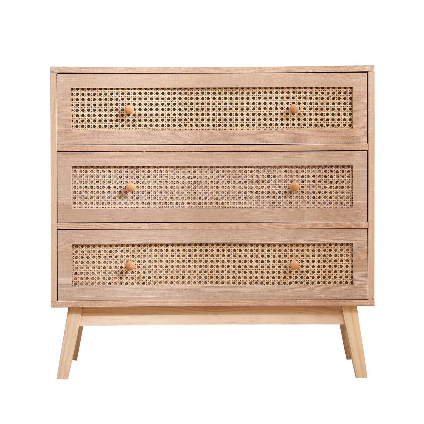 3-Drawers Rattan Storage Cabinet Rattan Drawer,for Bedroom,Living Room,Natural