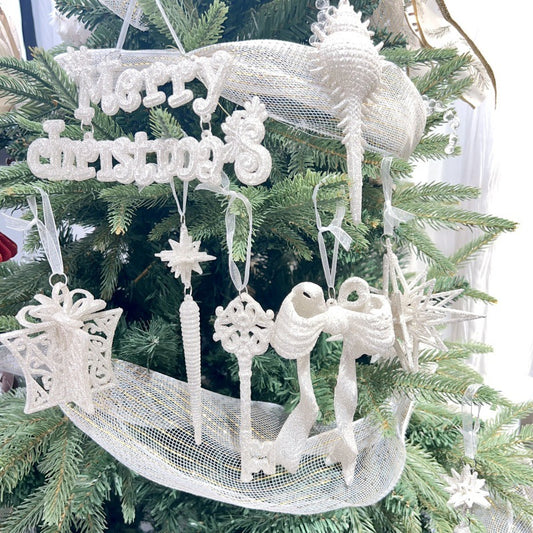 Silver Nordic Hanging Ornaments – Minimal Holiday Collection