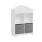 Kids Dollhouse Bookcase with Storage 2-Tier Storage Display Organizer (White/Gray)