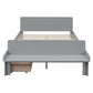 Full Bed with Footboard Bench 2 drawers Grey