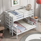 Wood Twin over Full Bunk Bed with Ladder White