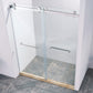 high frameless double sliding shower door, 304 stainless steel chrome plated, 8mm thick SGCC tempered transparent