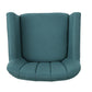 Mid-Century Modern Fabric Club Chair, Dark Teal and Natural Finish, Perfect for Living Rooms